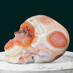 Carnelian & Quartz Skull
